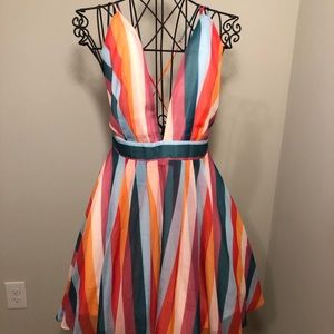 Multi colored spaghetti strap dress